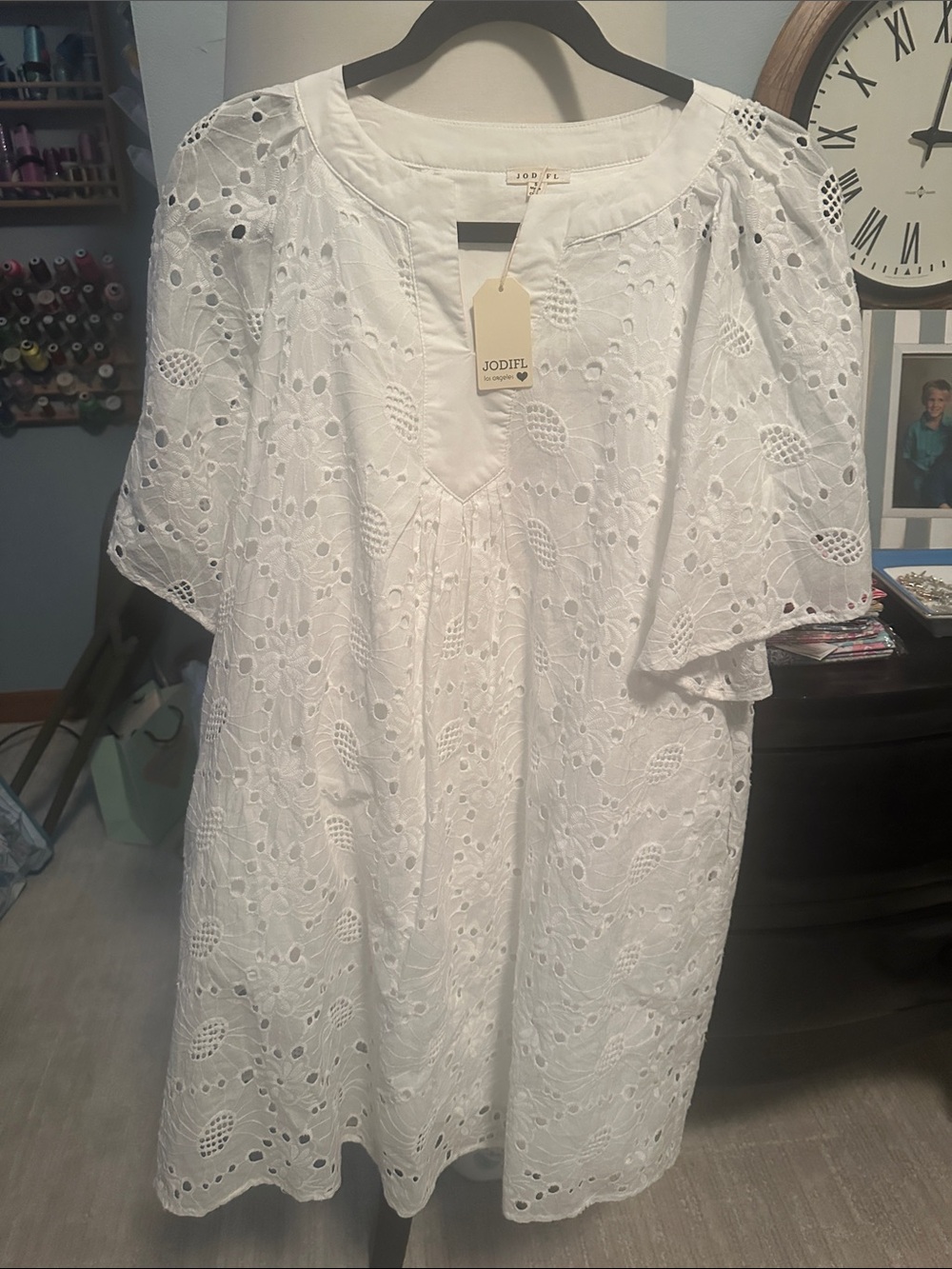 White Eyelet dress, NWT by Jodifl, size small